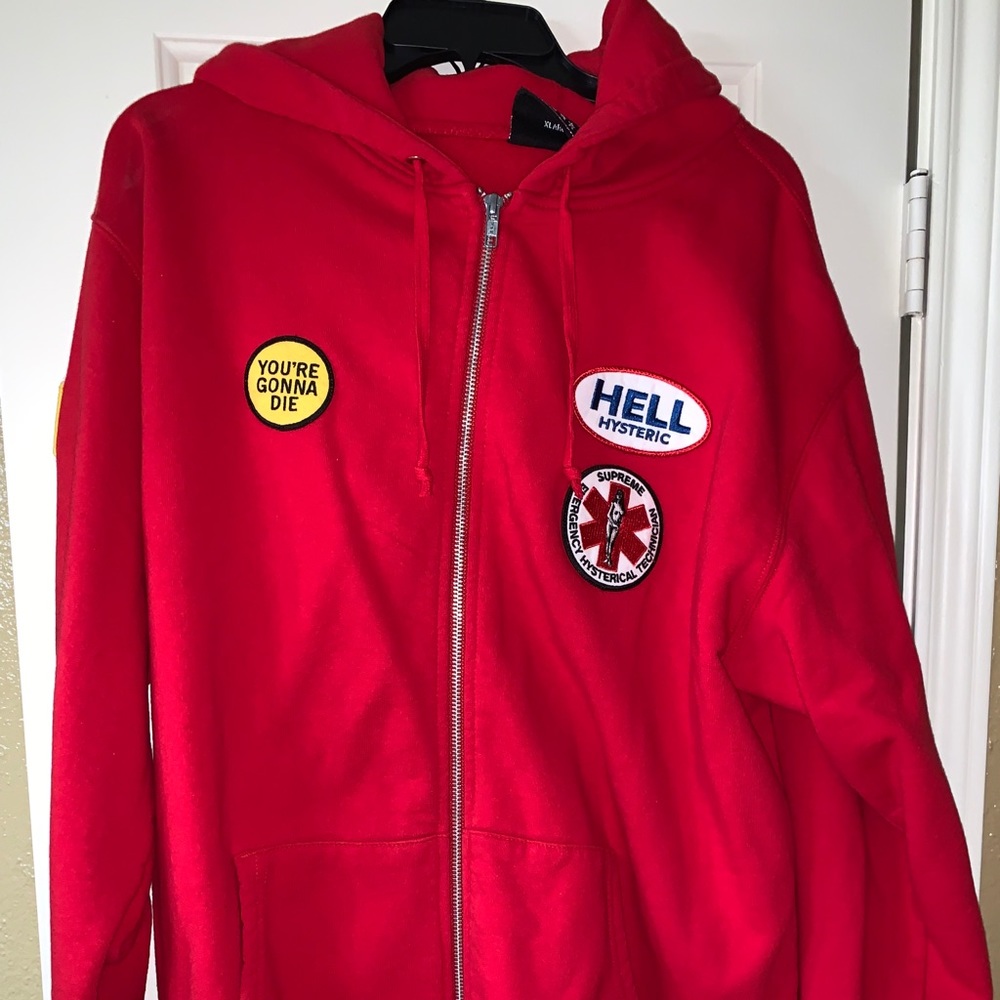 Supreme Hysteric Glamour Patches Zip Up Hoodie
